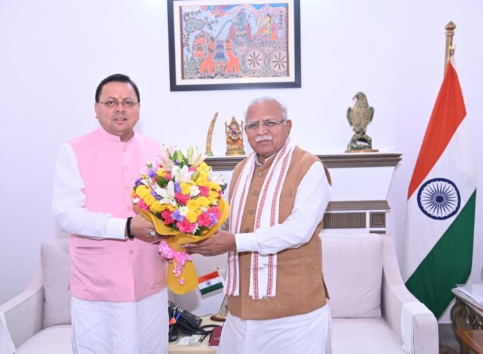CM Dhami Meets Khattar